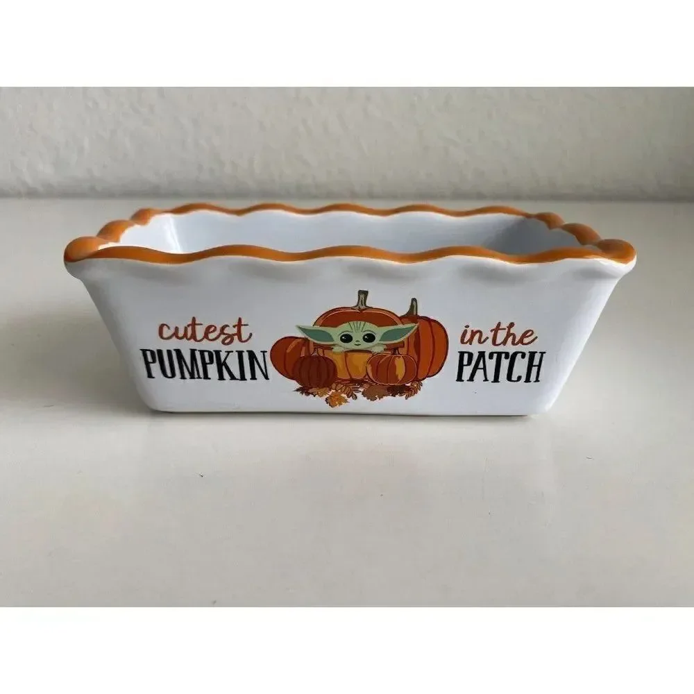 Star Wars Grogu Baby‎ Yoda Pumpkin Fall MINI Loaf Bread Baking Pan Dish Ceramic